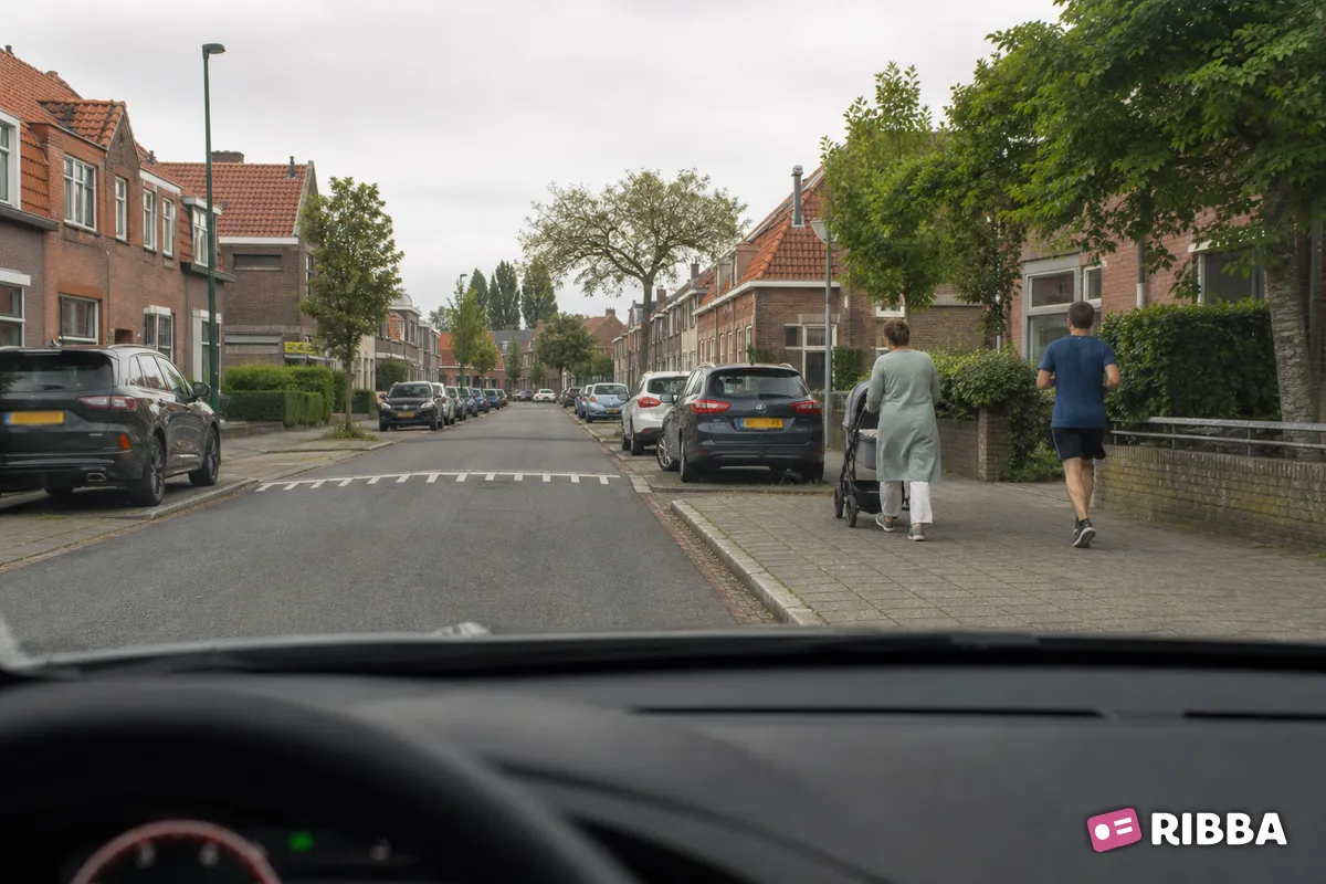 trottoir in het verkeer