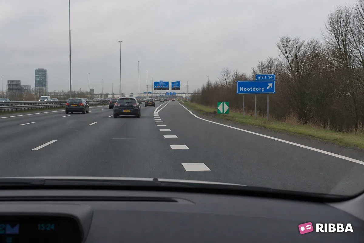 uitvoegstrook in het verkeer