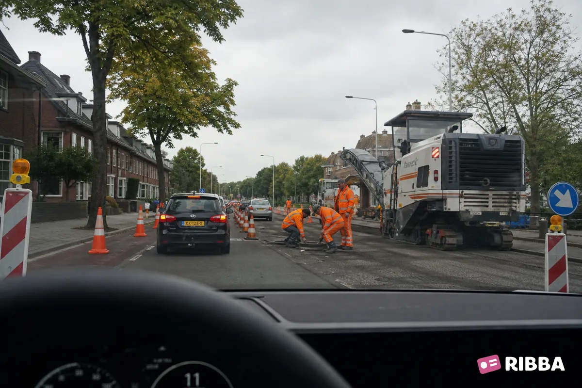 wegwerkzaamheden in het verkeer