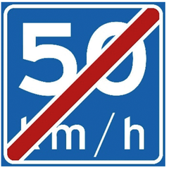 Verkeersbord A5: Einde adviessnelheid
