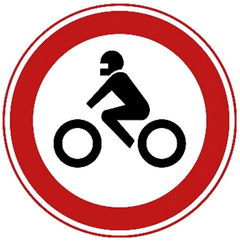Verkeersbord C11: Gesloten voor motorfietsen
