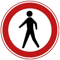 Verkeersbord C16: Gesloten voor voetgangers