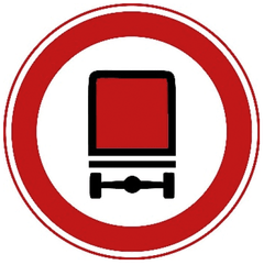 Verkeersbord C22: Gesloten voor voertuigen met bepaalde gevaarlijke stoffen