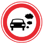 Verkeersbord C22e: Gesloten voor personenauto’s, bedrijfsauto’s, vrachtauto’s of autobussen vanwege emissie-eisen (milieuzone of nul-emissiezone)