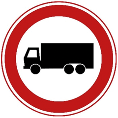 Verkeersbord C7: Gesloten voor vrachtauto's