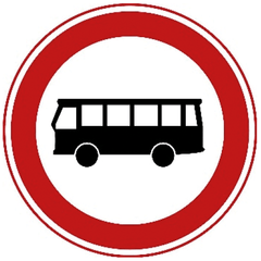 Verkeersbord C7a: Gesloten voor autobussen