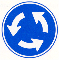 Verkeersbord D1: Rotonde; verplichte rijrichting