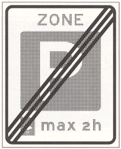Verkeersbord E11: Einde parkeerschijf-zone met verplicht gebruik van parkeerschijf