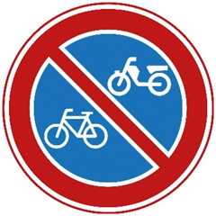 Verkeersbord E3: Verbod fietsen en bromfietsen te plaatsen