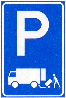 Verkeersbord E7: Gelegenheid bestemd voor het onmiddellijk laden en lossen van goederen