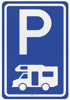 Verkeersbord E8a: Parkeergelegenheid alleen bestemd voor kampeerwagens