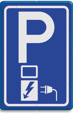 Verkeersbord E8c: Parkeergelegenheid alleen bestemd voor het opladen van elektrische voertuigen