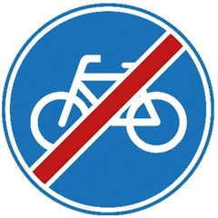 Verkeersbord G12: Einde verplicht fietspad