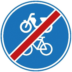 Verkeersbord G12b: Einde fiets/bromfietspad