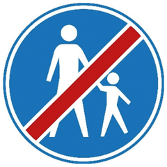 Verkeersbord G8: Einde voetpad
