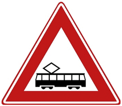 Verkeersbord J14: Tram(kruising)