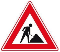 Verkeersbord J16: Werk in uitvoering