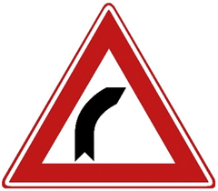 Verkeersbord J2: Bocht naar rechts
