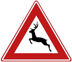 Verkeersbord J27: Groot wild