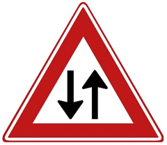 Verkeersbord J29: Tegenliggers