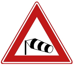 Verkeersbord J31: Zijwind
