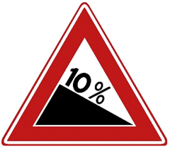Verkeersbord J7: Gevaarlijke daling
