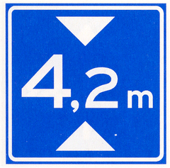 Verkeersbord L1: Hoogte onderdoorgang