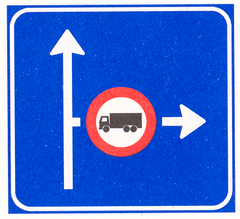 Verkeersbord L10: Vooraanduiding verkeersmaatregel voor de aangegeven richting