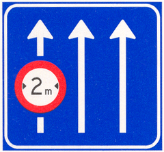 Verkeersbord L11: Verkeersbord geldt alleen voor de aangegeven rijstrook/rijstroken