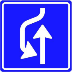 Verkeersbord L21: Uitwijkplaats links van de weg