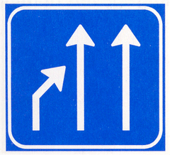 Verkeersbord L5: Einde rijstrook
