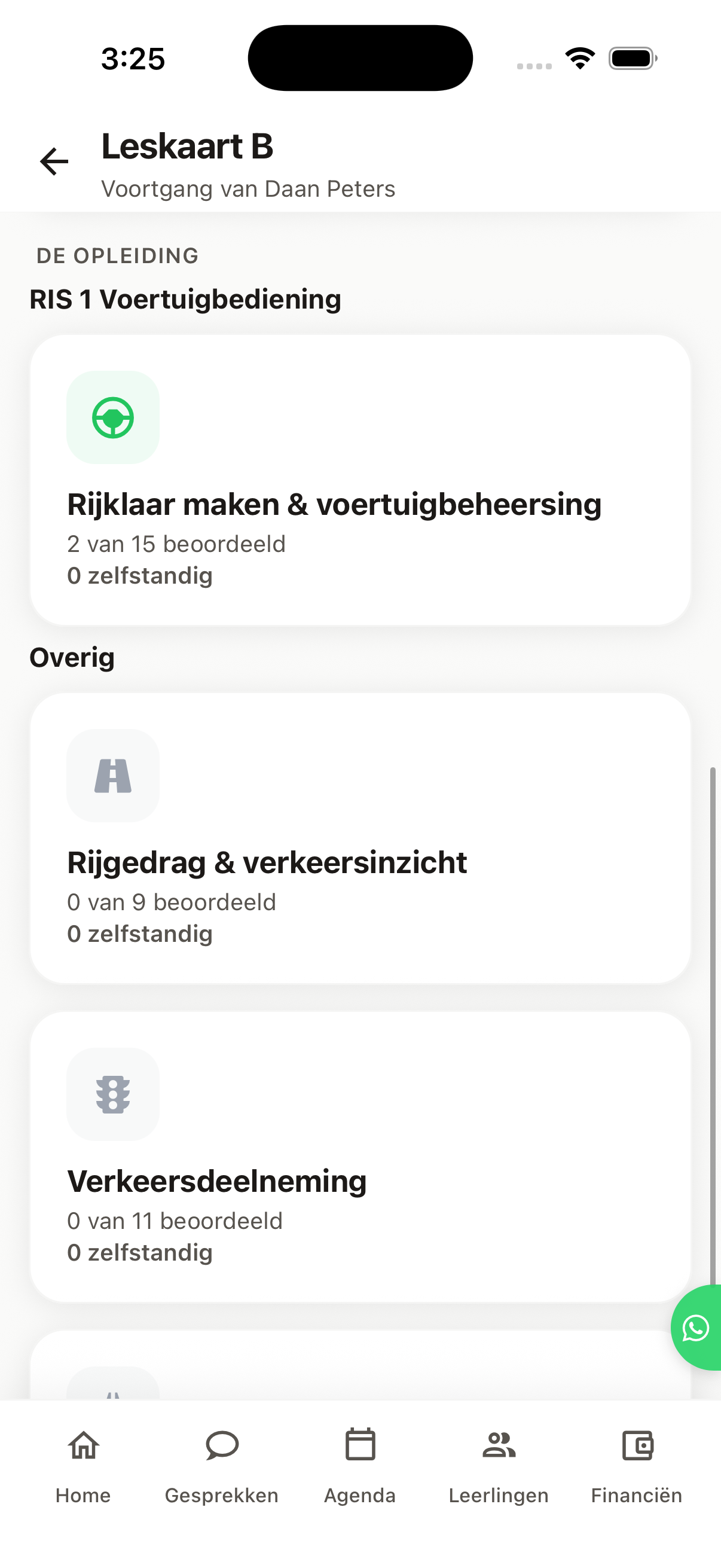 Voortgang gegroepeerd per fase — leerlingvolgsysteem in de Ribba-app