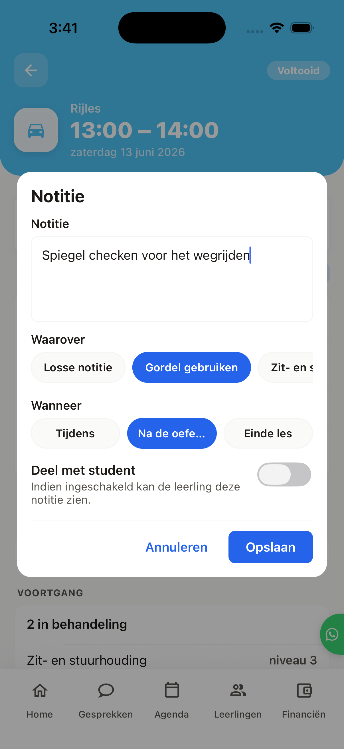 Feedback met een onderwerp en een moment — leerlingvolgsysteem in de Ribba-app
