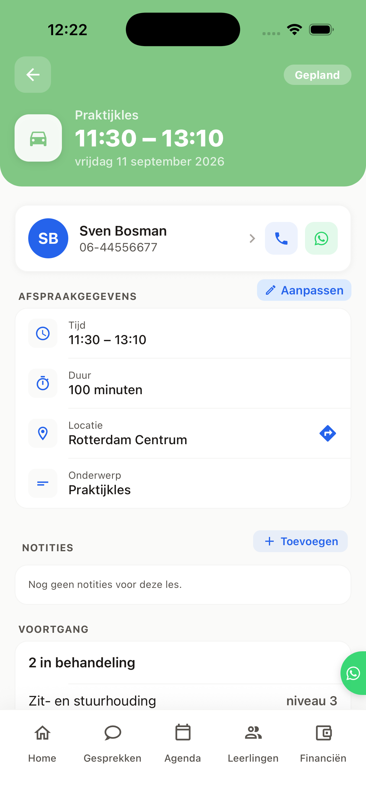 Eén keer afronden, overal bijgewerkt — Ribba rijschool-app