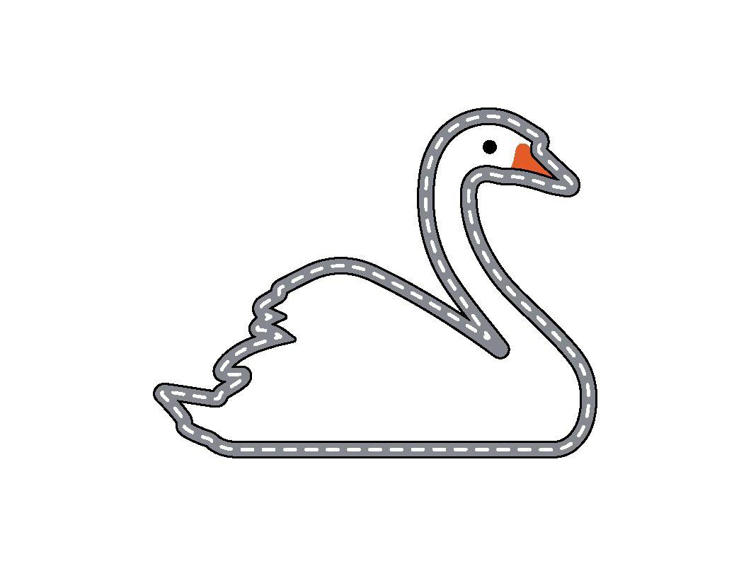 Logo van Rijschool Het Zwaantje: een zwaan gevormd door een weg