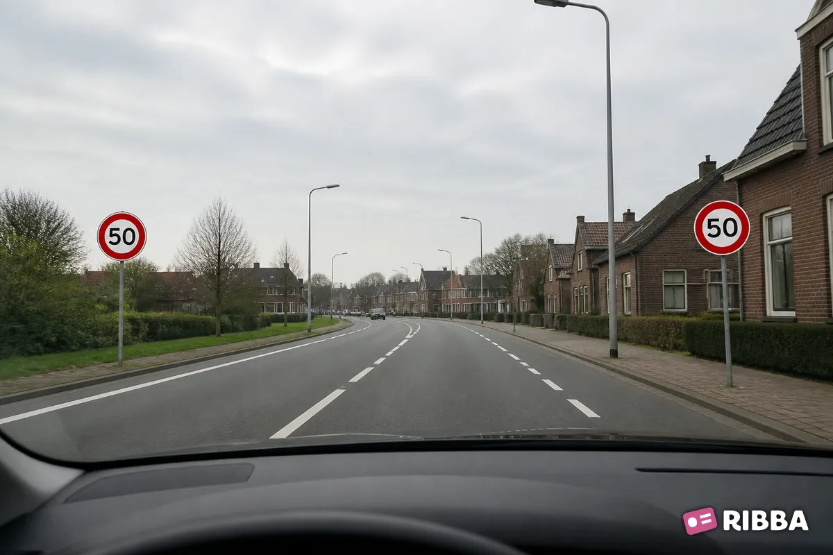 Bord A1 Maximumsnelheid langs een Nederlandse weg
