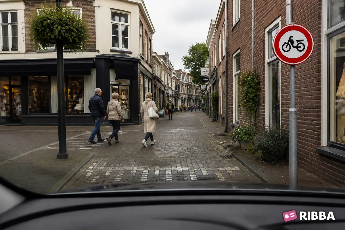 Bord C13 Gesloten voor bromfietsen, snorfietsen en gehandicaptenvoertuigen, met in werking zijnde motor langs een Nederlandse weg