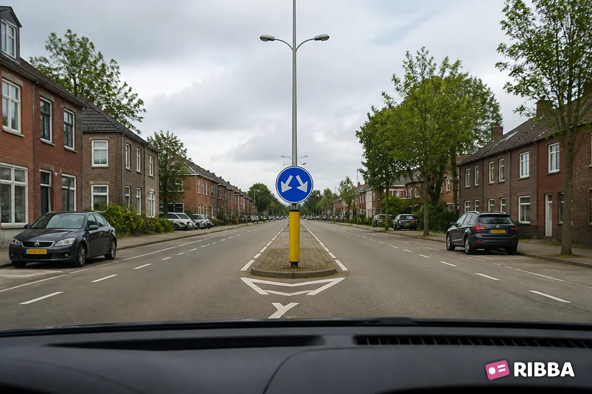Bord D3 Bord mag aan beide zijden worden voorbijgegaan langs een Nederlandse weg