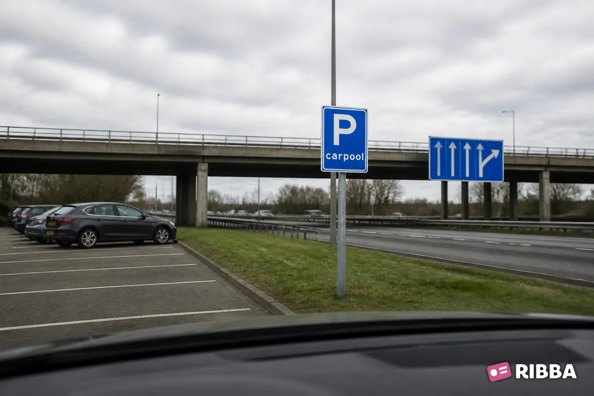 Bord E13 Parkeergelegenheid ten behoeve van carpoolers langs een Nederlandse weg