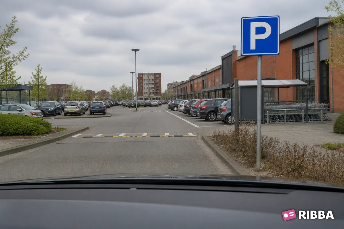 Bord E4 Parkeergelegenheid langs een Nederlandse weg