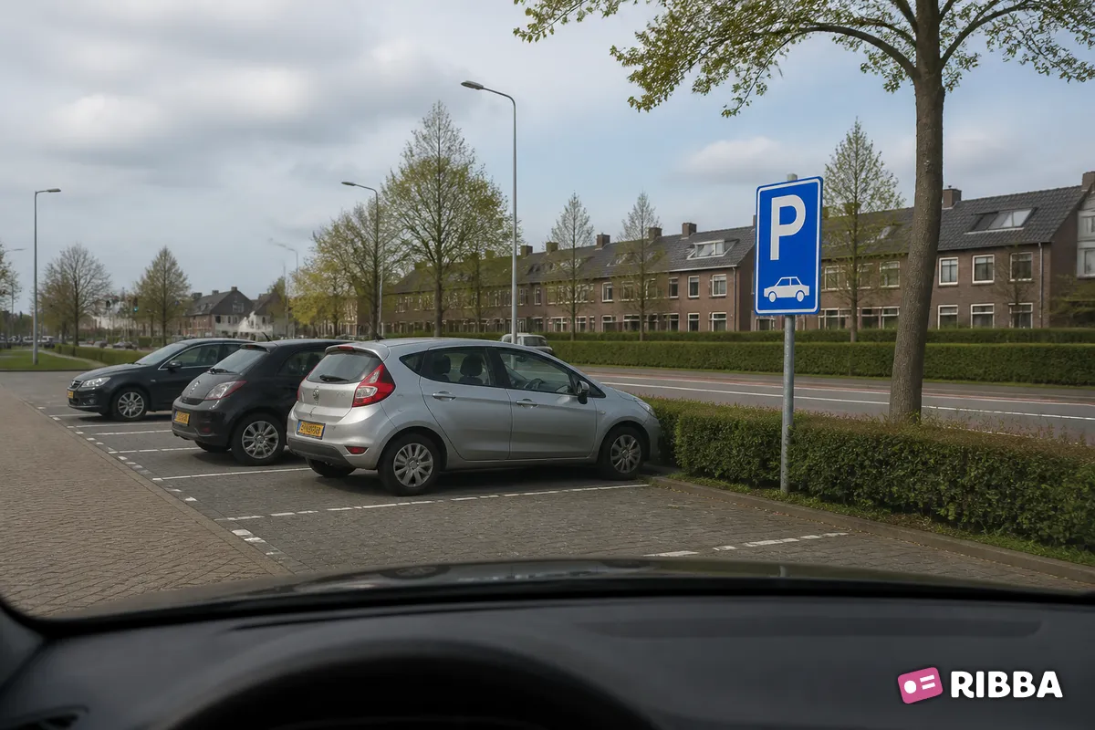 Bord E8 Parkeergelegenheid alleen bestemd voor de voertuigcategorie of groep voertuigen die op het bord is aangegeven langs een Nederlandse weg