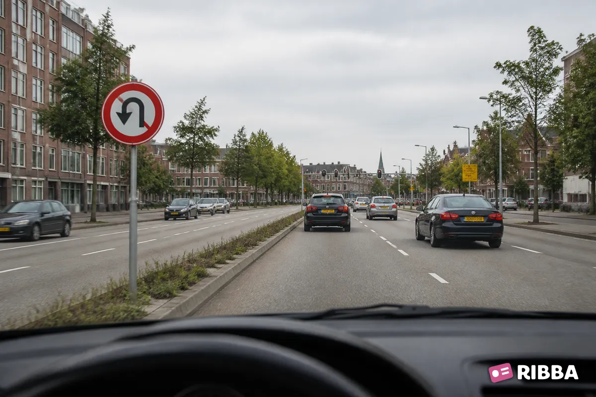 Bord F7 Keerverbod langs een Nederlandse weg