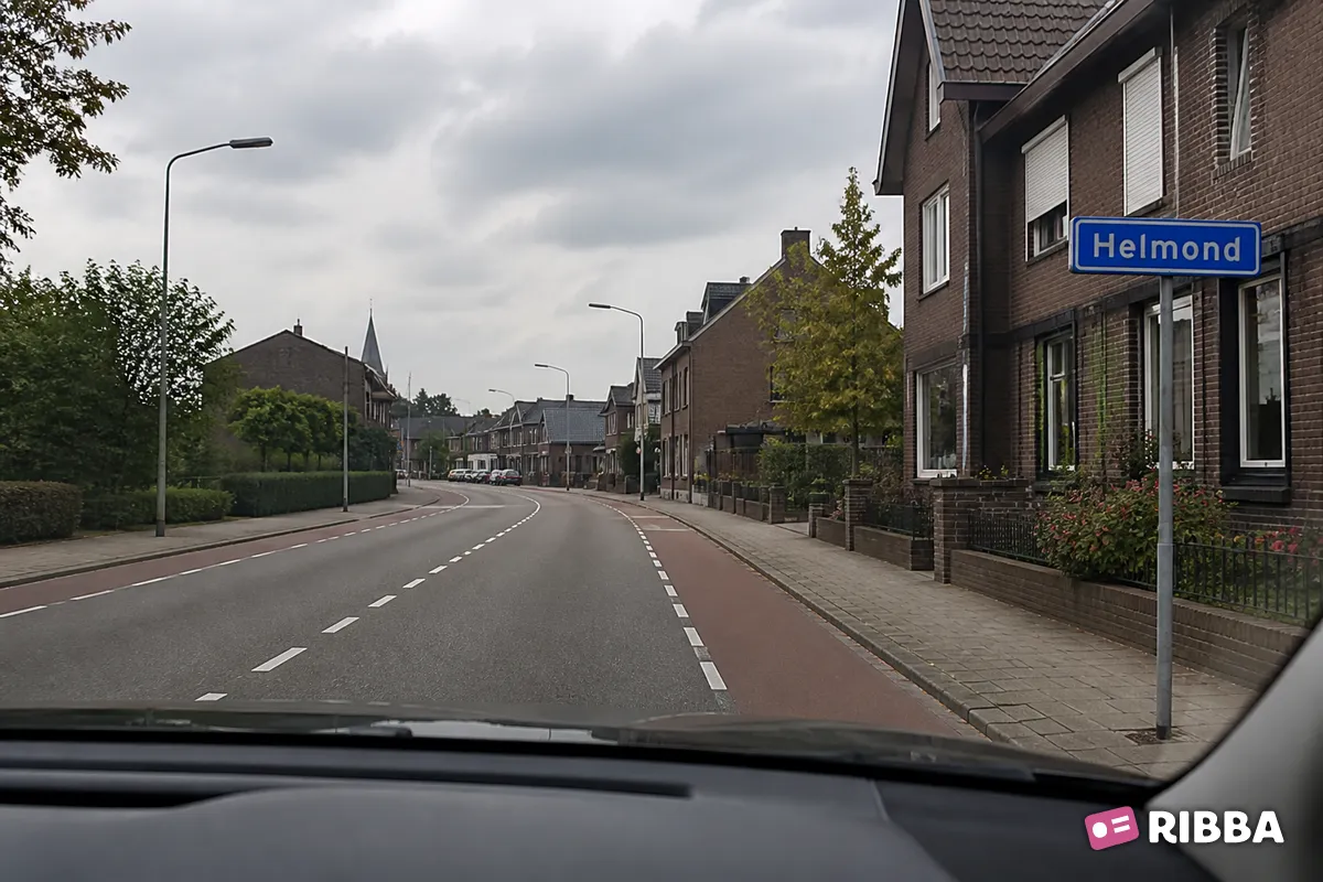 Bord H1 Bebouwde kom langs een Nederlandse weg