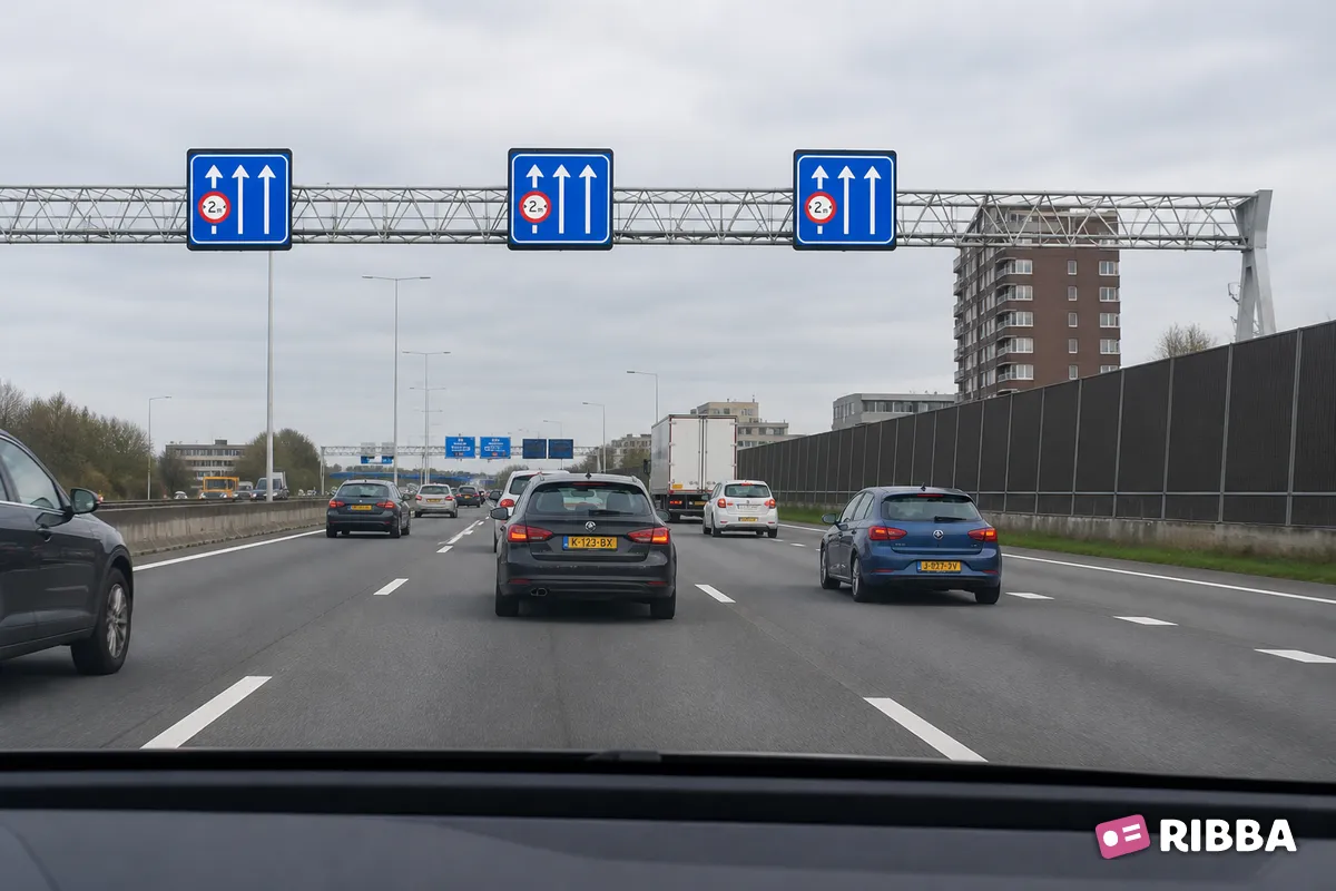 Bord L11 Verkeersbord geldt alleen voor de aangegeven rijstrook/rijstroken langs een Nederlandse weg