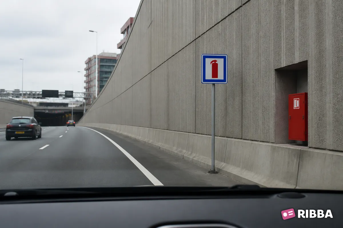 Bord L17 Brandblusapparaat langs een Nederlandse weg