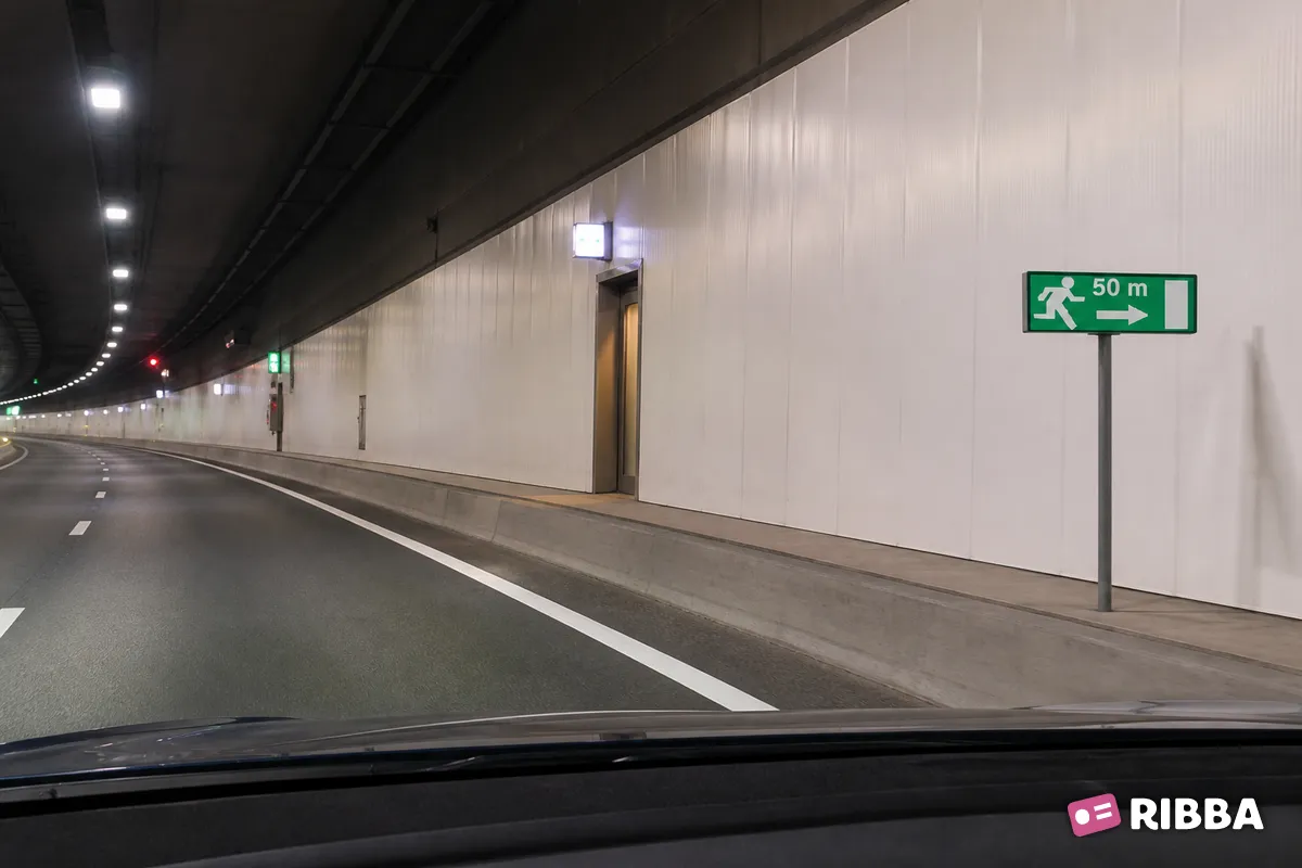 Bord L19 Dichtstbijzijnde uitgang of twee dichtstbijzijnde uitgangen in de op het bord aangegeven richting en afstand langs een Nederlandse weg