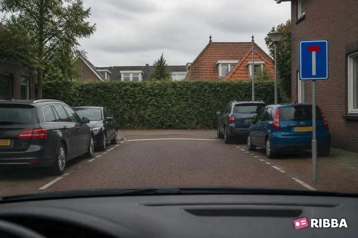 Bord L8 Doodlopende weg langs een Nederlandse weg