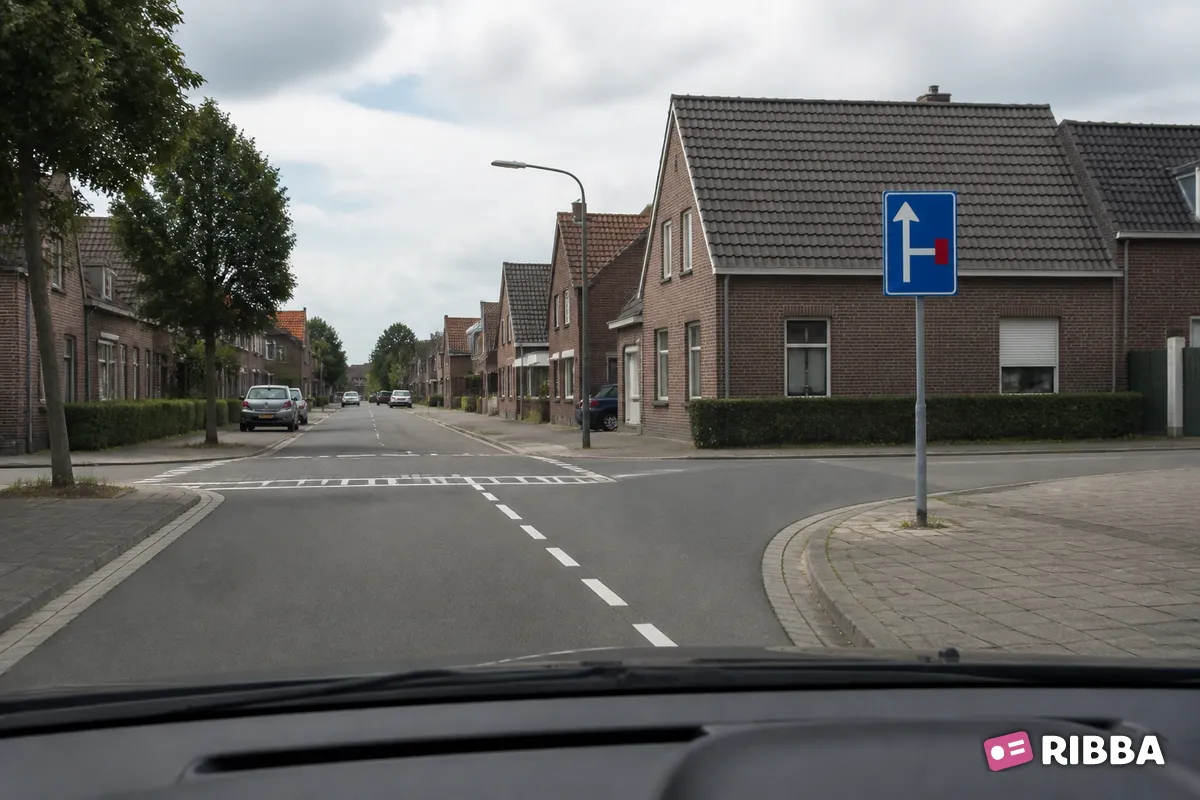 Bord L9 Vooraanduiding doodlopende weg langs een Nederlandse weg